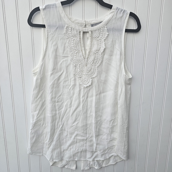 Daniel Rainn Elegant White Sleeveless Top Tank Top Womens Large - Picture 1 of 5